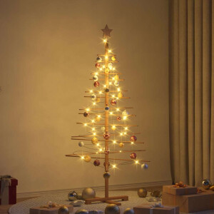 vidaXL Houten kerstboom met standaard Bruin 150 cm Bamboe