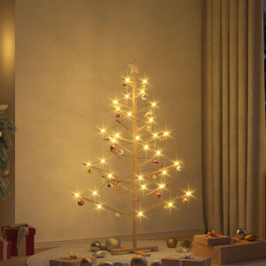 vidaXL Houten kerstboom Naturel 150 cm Massief grenenhout