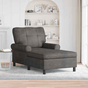 vidaXL Chaise Lounge met kussen Zwart 91 x 157 x 91 cm Nep Leer