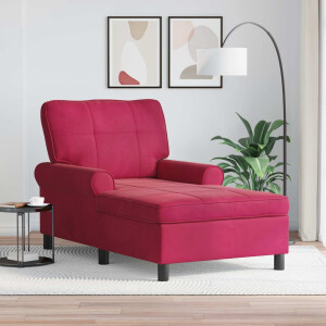 vidaXL Chaise Lounge met kussen Wijnrood 91 x 157 x 91 cm Fluweel