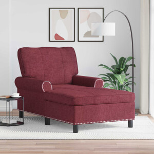 vidaXL Chaise Lounge met kussen Wijnrood 91 x 157 x 91 cm Stof