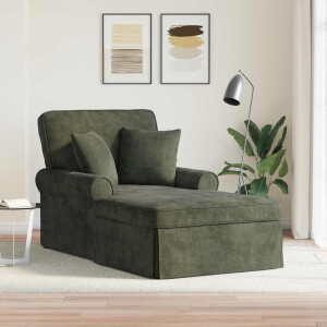 vidaXL Chaise Lounge met Rok met kussen Groen 157 x 91 x 91 cm ARES