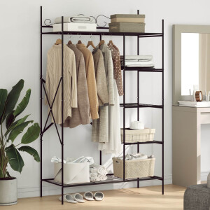 vidaXL Open Kledingkast met plank Zwart 104,5 x 45 x 172 cm Staal