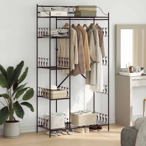 vidaXL Open Kledingkast met plank Zwart 101 x 43 x 188 cm Staal