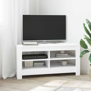 vidaXL HoekTVKast Wit 102 x 40,5 x 45 cm Bewerkt hout