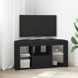 vidaXL Hoek LED TV Kast Zwart 100 x 40 x 50 cm Bewerkt hout