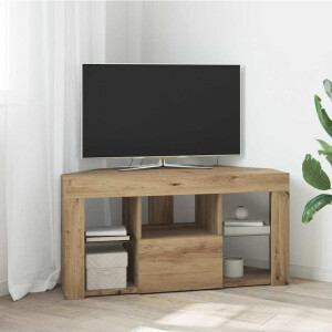 vidaXL Hoek LED TV Kast Artisan Eiken 100 x 40 x 50 cm Bewerkt hout