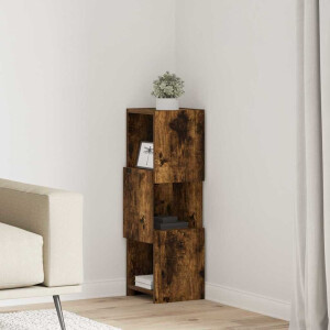vidaXL Hoekkast Gerookt eiken 25,5x25x80cm Bewerkt hout