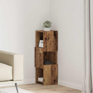 vidaXL Hoekkast Oudhout 25,5x25x80cm Bewerkt hout