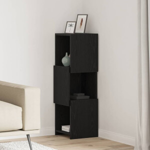 vidaXL Hoekkast Zwart Eiken 30,5x30x95cm Bewerkt hout