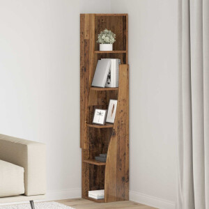 vidaXL Hoekkast Oudhout 27,5x27x140cm Bewerkt hout