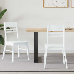 vidaXL Eettafelstoelen 2 pcs Wit 43 x 54 x 89 cm Massief Rubberhout