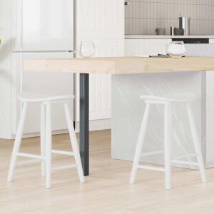 vidaXL Eettafelstoelen 2 pcs Wit 46 x 37 x 63 cm Massief Rubberhout