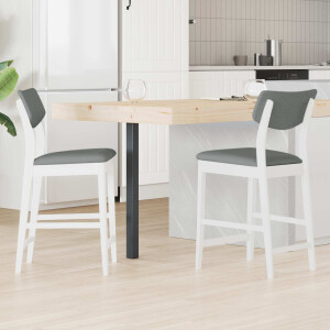 vidaXL Eettafelstoelen 2 pcs Wit 48 x 49 x 95 cm Massief Rubberhout