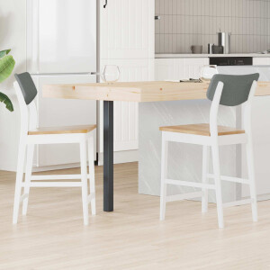 vidaXL Eettafelstoelen 2 pcs Wit 48 x 49 x 95 cm Massief Rubberhout