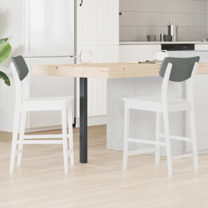 vidaXL Eettafelstoelen 2 pcs Wit 48 x 49 x 95 cm Massief Rubberhout