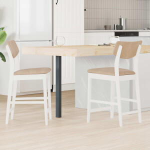 vidaXL Eettafelstoelen 2 pcs Wit 48 x 49 x 95 cm Massief Rubberhout