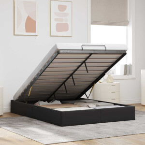 vidaXL Ottoman Bedframe Zwart 153 x 203 cm Fluweel