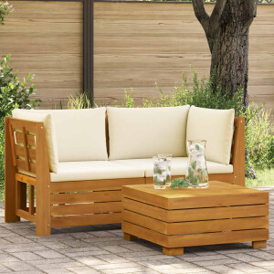vidaXL Tuin loungeset met kussen 2 Stuk Bruin Massief Acaciahout