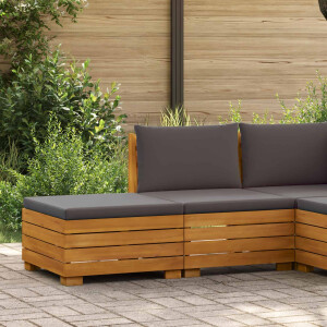 vidaXL Tuin loungeset met kussen 2 Stuk Bruin Massief Acaciahout