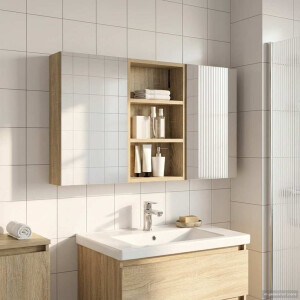 vidaXL Badkamerkastenset 3 pcs 90 x 10,5 x 50 cm Bewerkt hout