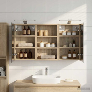 vidaXL Badkamerkastenset 3 pcs 90 x 10,5 x 50 cm Bewerkt hout