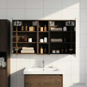 vidaXL Badkamerkastenset 3 pcs 100 x 10,5 x 60,5 cm Bewerkt hout