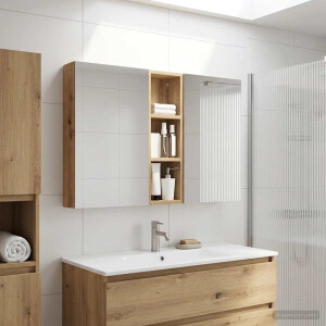 vidaXL Badkamerkastenset 3 pcs 100 x 10,5 x 60,5 cm Bewerkt hout