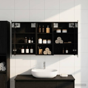 vidaXL Badkamerkastenset 3 pcs 110 x 10,5 x 60,5 cm Bewerkt hout