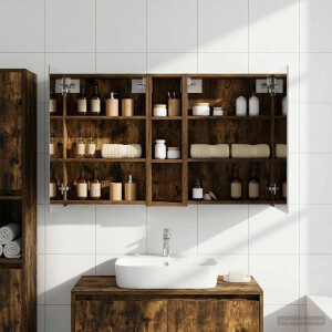 vidaXL Badkamerkastenset 3 pcs 120 x 14,5 x 70 cm Bewerkt hout