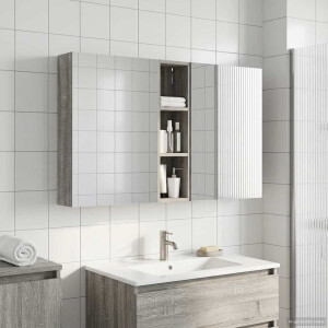 vidaXL Badkamerkastenset 3 pcs 120 x 14,5 x 70 cm Bewerkt hout