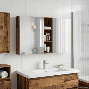 vidaXL Badkamerkastenset 3 pcs 120 x 14,5 x 70 cm Bewerkt hout