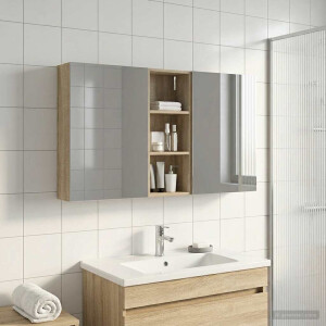 vidaXL Badkamerkastenset 3 pcs 130 x 14,5 x 70 cm Bewerkt hout