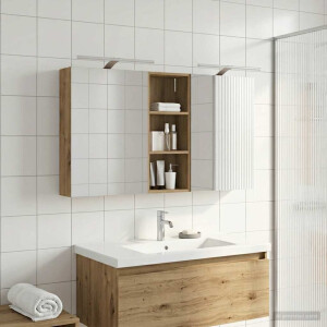 vidaXL Badkamerkastenset 3 pcs 130 x 14,5 x 70 cm Bewerkt hout