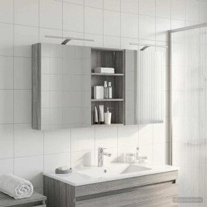 vidaXL Badkamerkastenset 3 pcs 140 x 14,5 x 70 cm Bewerkt hout