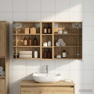 vidaXL Badkamerkastenset voor 3 pcs 106 x 16 x 62,5 cm Bewerkt hout