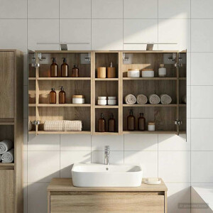 vidaXL Badkamerkastenset voor 3 pcs 106 x 16 x 62,5 cm Bewerkt hout