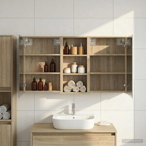 vidaXL Badkamerkastenset voor 3 pcs 116 x 16 x 62,5 cm Bewerkt hout
