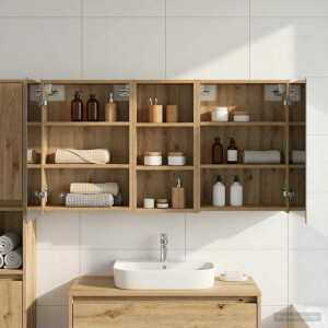 vidaXL Badkamerkastenset voor 3 pcs 116 x 16 x 62,5 cm Bewerkt hout