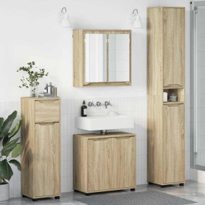 vidaXL Badkamermeubelset met lade 4 pcs Sonoma Eiken Bewerkt hout