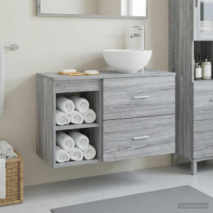 vidaXL Badkamermeubelset 2 pcs Grijs Sonoma Bewerkt hout