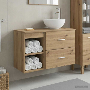 vidaXL Badkamermeubelset 2 st Artisanaal eiken Bewerkt hout