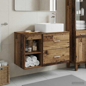 vidaXL Badkamermeubelset 2 pcs Oud hout Bewerkt hout