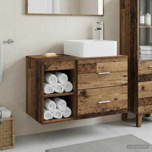 vidaXL Badkamermeubelset 2 pcs Oud hout Bewerkt hout