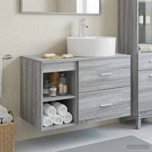 vidaXL Badkamermeubelset 2 pcs Grijs Sonoma Bewerkt hout
