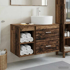 vidaXL Badkamermeubelset 2 pcs Oud hout Bewerkt hout