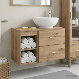vidaXL Badkamermeubelset 2 st Artisanaal eiken Bewerkt hout
