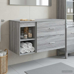 vidaXL Badkamermeubelset 2 pcs Grijs Sonoma Bewerkt hout