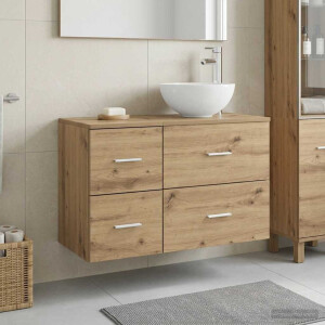 vidaXL Badkamermeubelset 2 st Artisanaal eiken Bewerkt hout