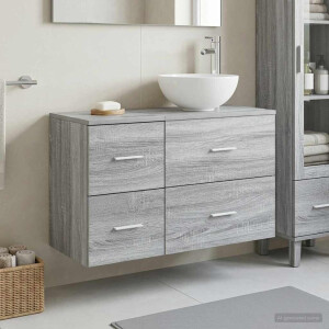 vidaXL Badkamermeubelset 2 pcs Grijs Sonoma Bewerkt hout